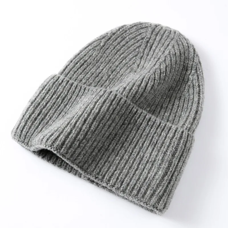 

Wool Beanie Knitted Cap Women Winter Bonnet Hats