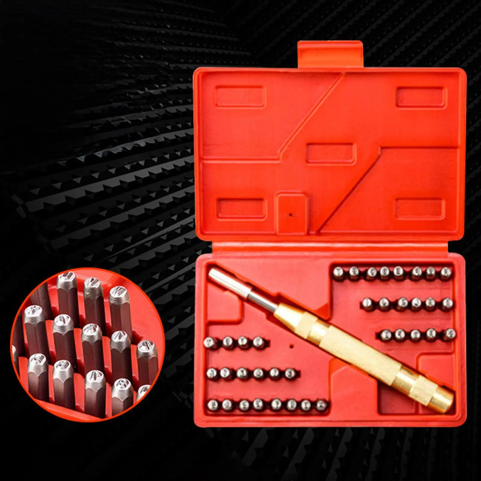

Number and Letter Punch Set with Storage Case Professional Premium High Carbon