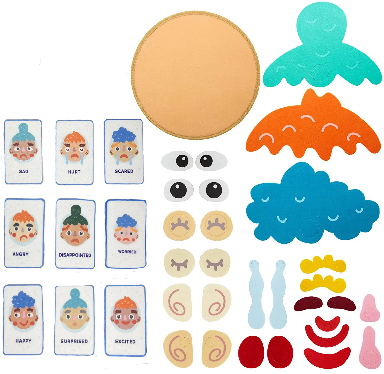 Kids Montessori Emotional Expression Toys Facial Game With 9pcs Cards Preschool Learning Educational Sensory Autism Therapy Toys