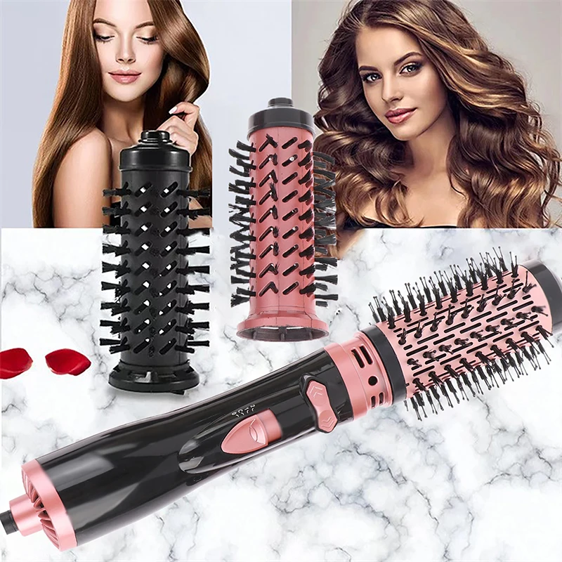

Hair Dryer Brush 2 In 1 Hot Air Spin Brush Curling Straightening Styling Auto-Rotating Ionic Round Blow Hair Dryer Volumizer