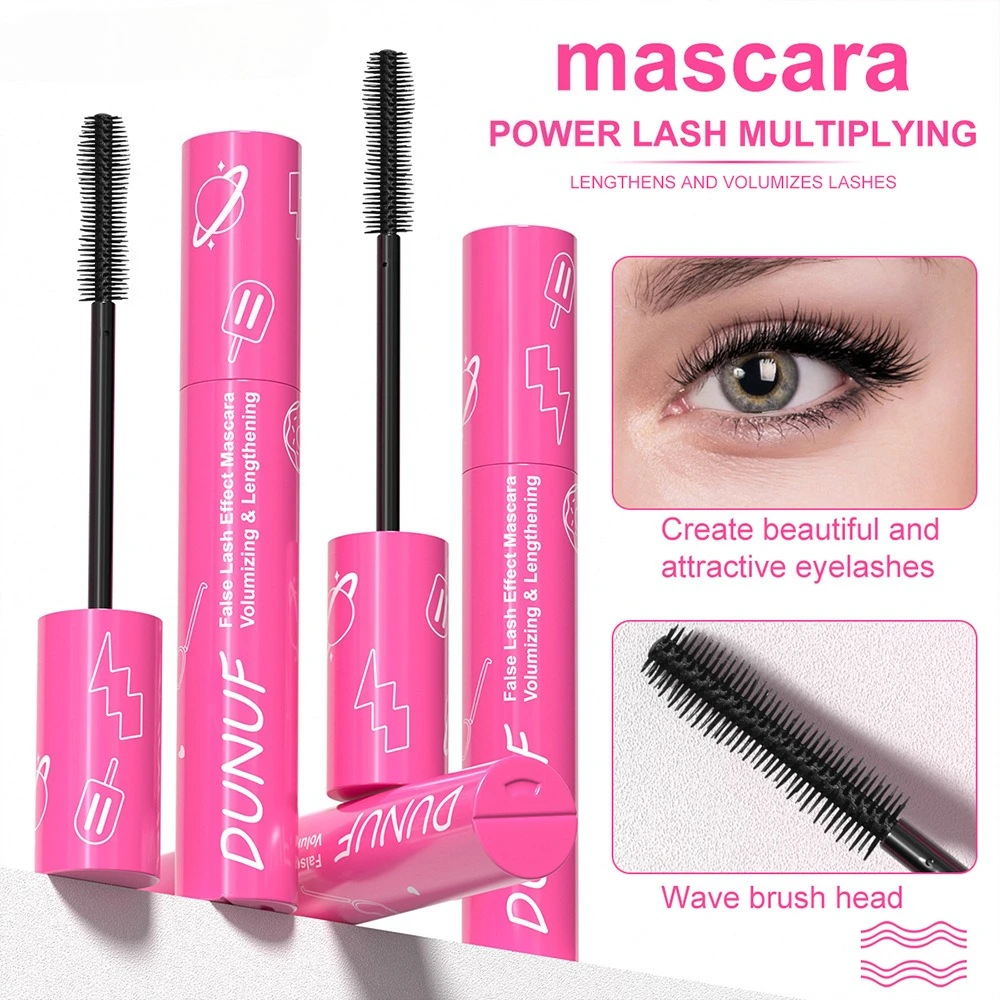 Mascara nero impermeabile senza impacchi Allungamento naturale Volumizzante Curling Resistente ai sbavature Facile rimozione con acqua calda