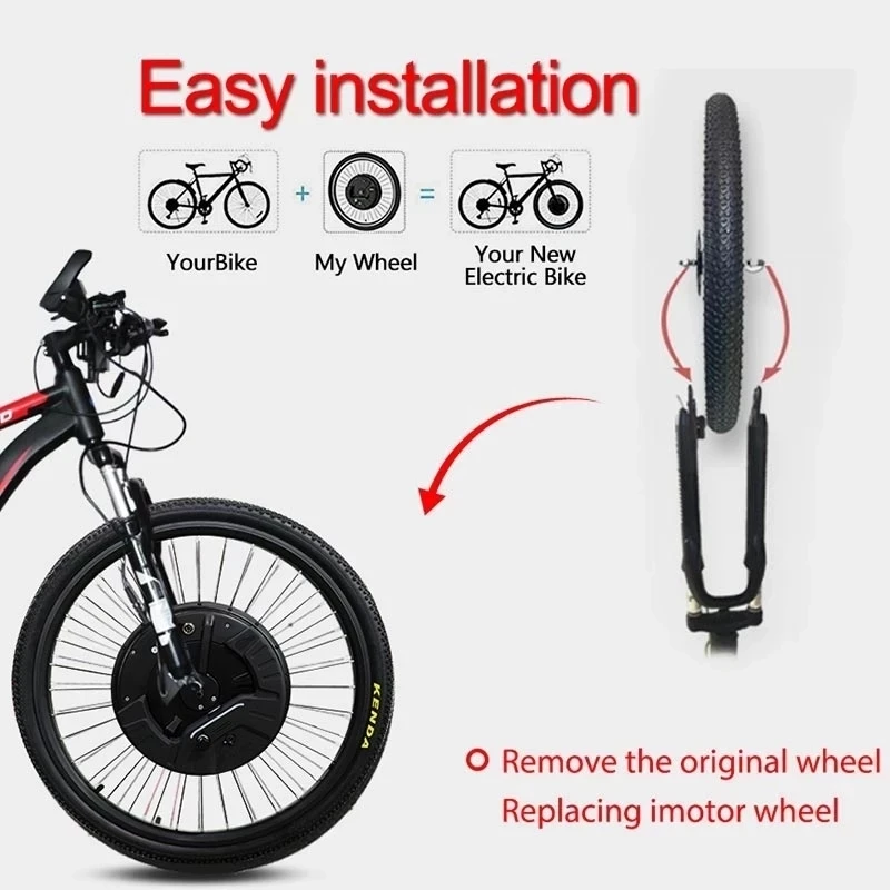 IMOTOR 3.0 Ebike Conversion Kit Wireless All in one Wheel Electric Bicycle Conversion Kit 36V 350W Front Motor Dropout 100mm