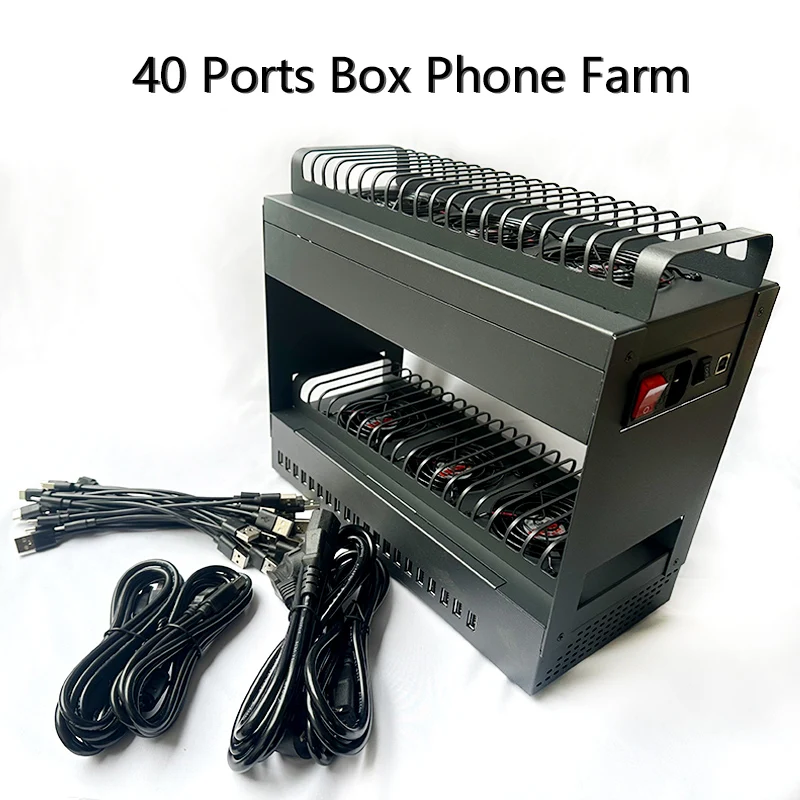 Multi-functional 20-Port USB Hub Chassis + Fast Charging Mobile Farm Unified Management stackable