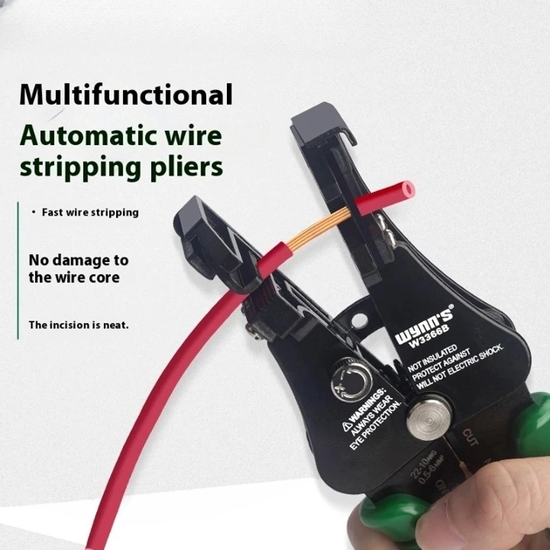 

Multifunctional Wire Stripper Stripping Range 0.8-8mm AWG18-8 With Thread Trimmer & Terminals Crimping Pliers Electrician Tools