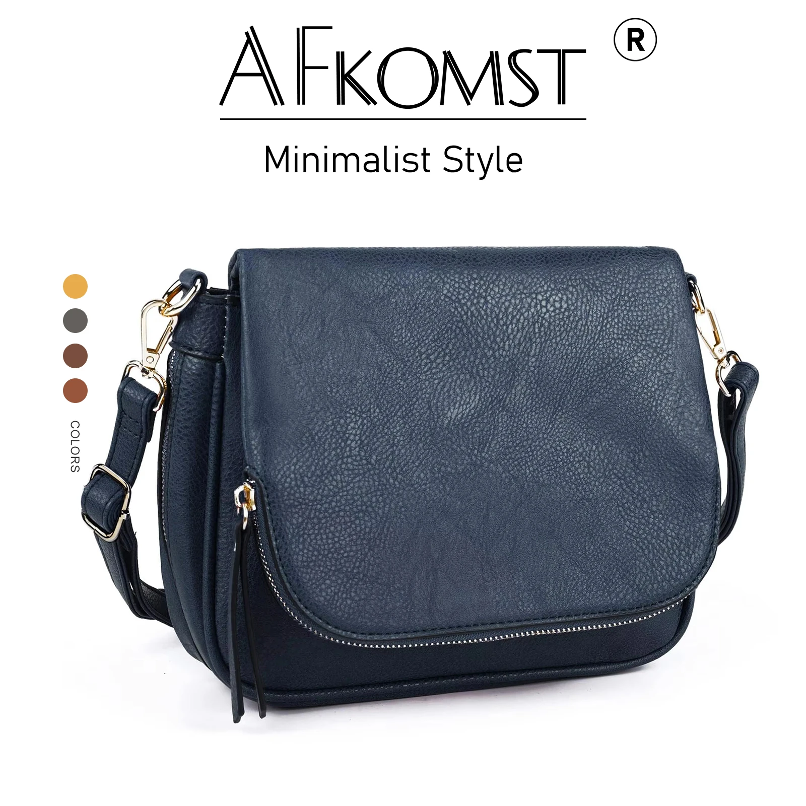 

rossbody Bag for Women PU Leather Over the Shoulder Purses and Flap Cross Body Handbags Multi Pockets