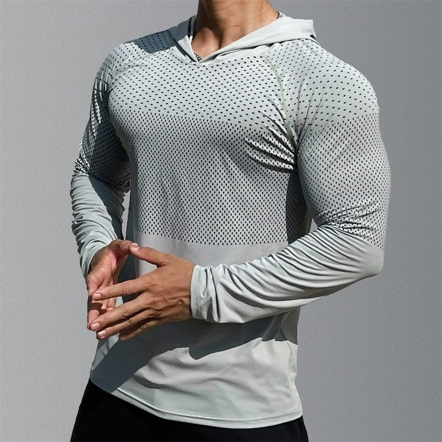 Men\'s Fitness Running Sports Hoodies Gym Joggers Hooded 2024 New Outdoor Sport Athletic Clothing Male Training Sweatshirt Tops