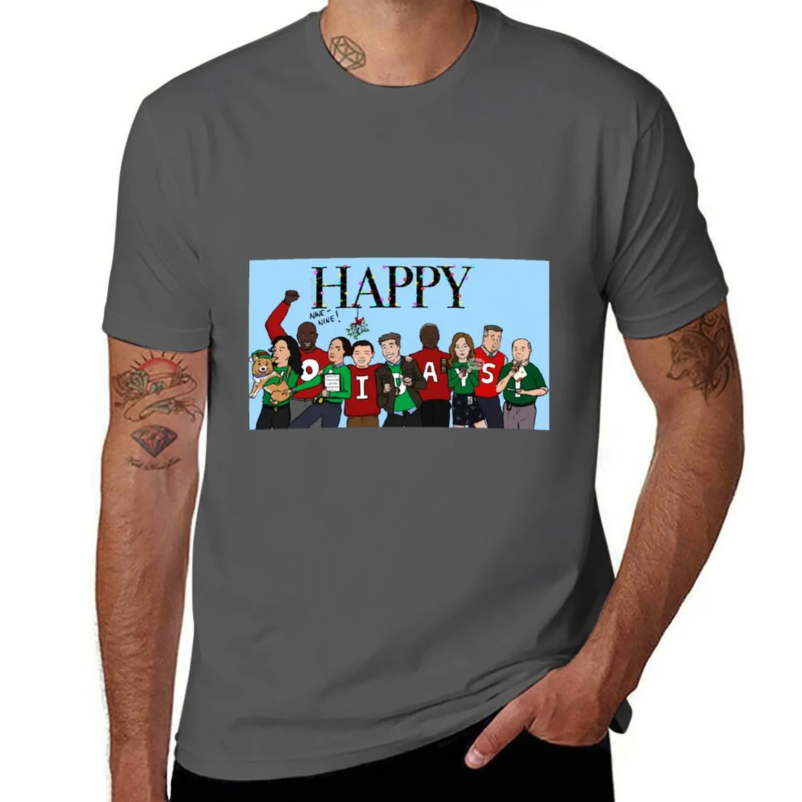 

Happy Holidays! T-Shirt cotton man t-shirts shirts graphic tees mens t shirts top quality