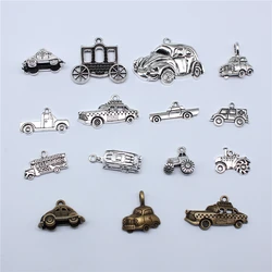 10pcs Taxi Car School Bus Ambulance Charms For Jewelry Making Pendants Antique Jewelry Making DIY Handmade Craft