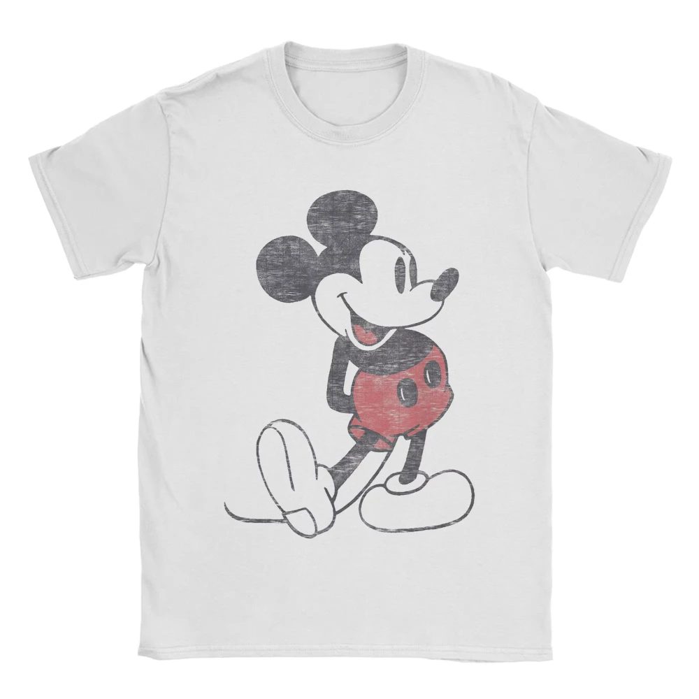 

MINISO Streetwear T Shirt Mickey Friends Mickey Mouse Vintage Portrait Cotton T-Shirts Hippie Tshirt Men Summer Short Sleeve Top
