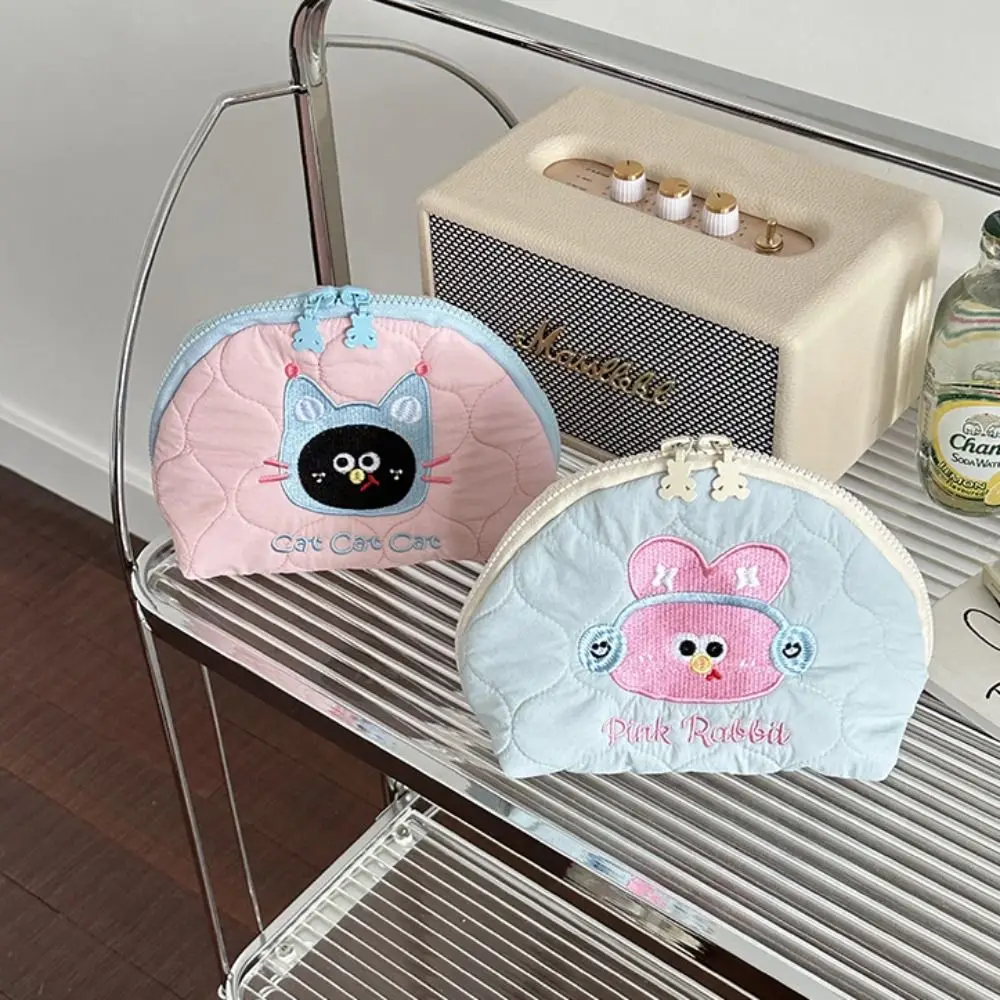 Легкая многофункциональная косметичка с вышивкой, маленькая косметичка с рисунком щенка, ручная сумка для губной помады из полипропилена и хлопка, дорожная сумка