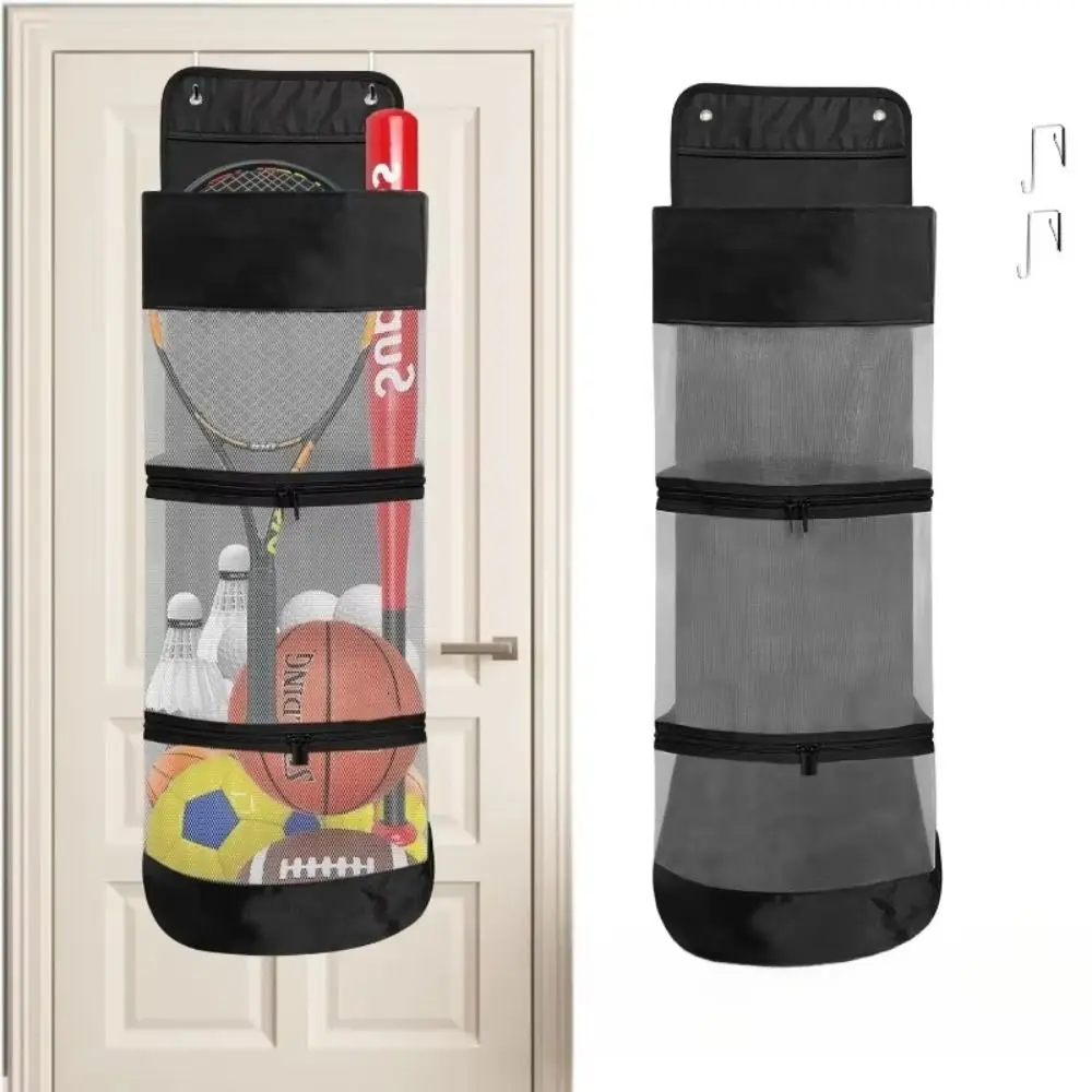Tas Gantung Basket Belakang Pintu Organizer Gantung Kait Logam Wadah Penyimpanan Bola Peralatan Olahraga Nyaman