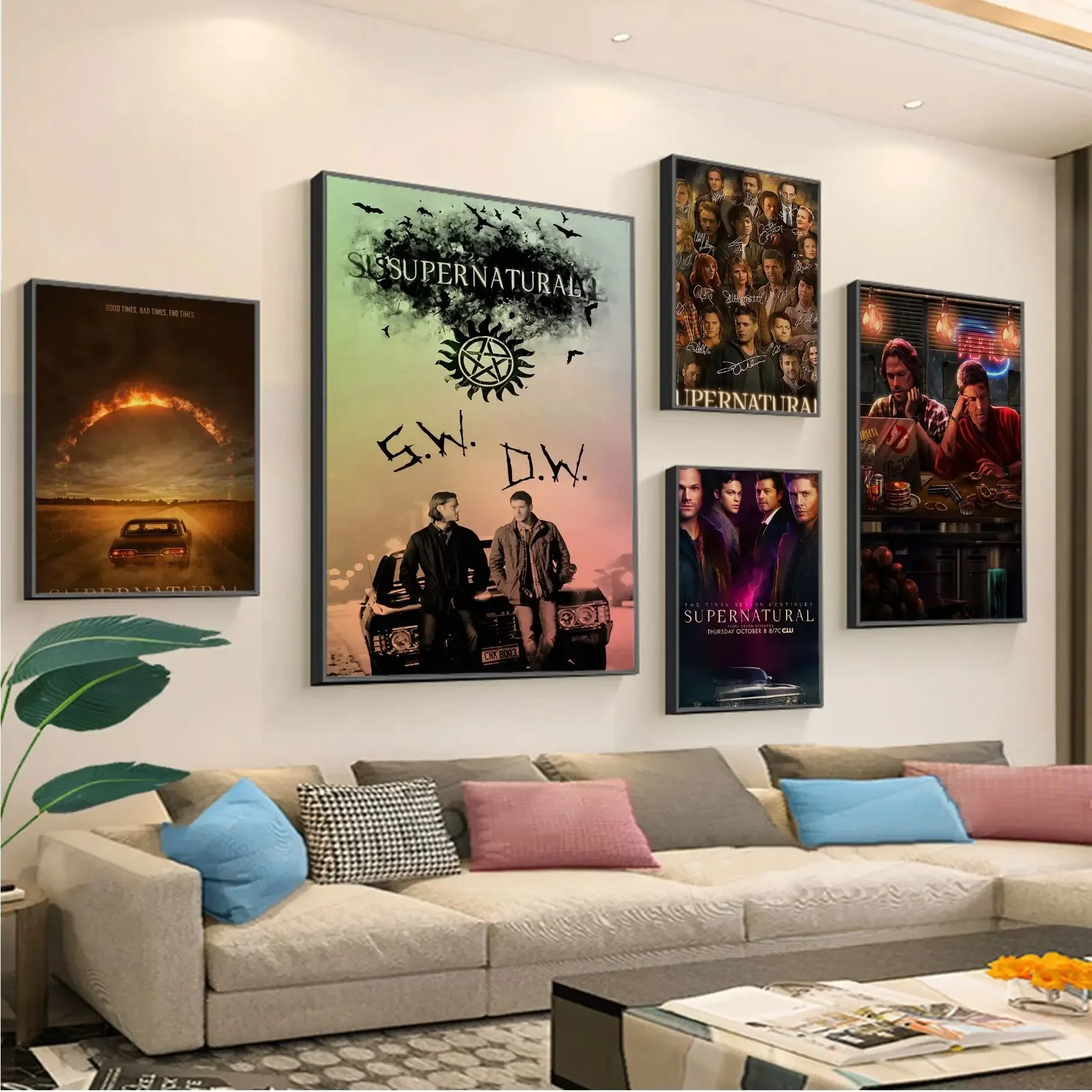 Classic Movie TV Show Supernatural Canvas Wall Art Retro Canvas Painting Home Kawaii Room Decoration Wall Decor