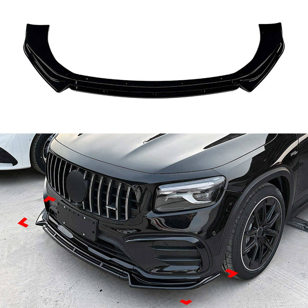 Car Front Bumper Lip Spoiler Diffuser Splitters Body Kit Aprons Trim For Mercedes Benz GLB Class X247 GLB220 GLB35 AMG 2024 2025