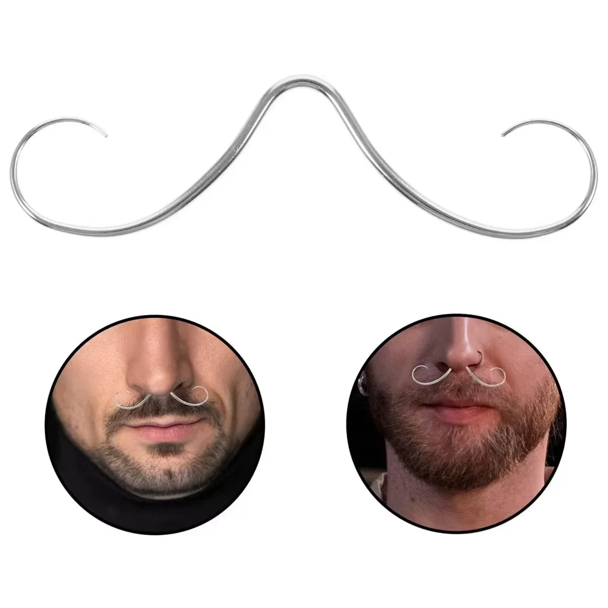 Fashion Stainless Steel Septum Mustache Nose Rings Hoop Septum  for Women Men Nose Body Piercing Jewelry Gift
