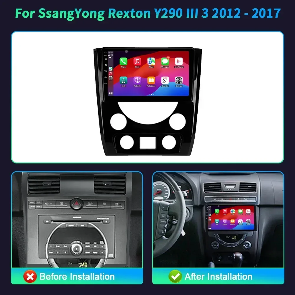 NEW Android 14 For SsangYong Rexton Y290 III 3 2012-2017 Wireless Carplay Car Radio Multimedia Navigation GPS Touch Screen