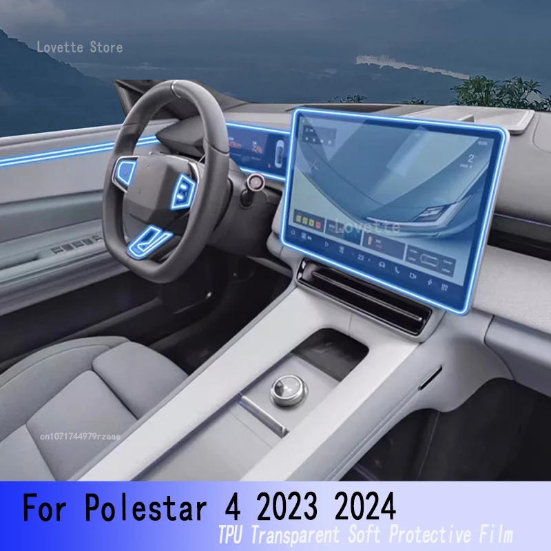 

For Polestar 4 2023 2024 Car Navigation Instrucment condition Protective TPU Gearbox Screen Protector condition Fitting