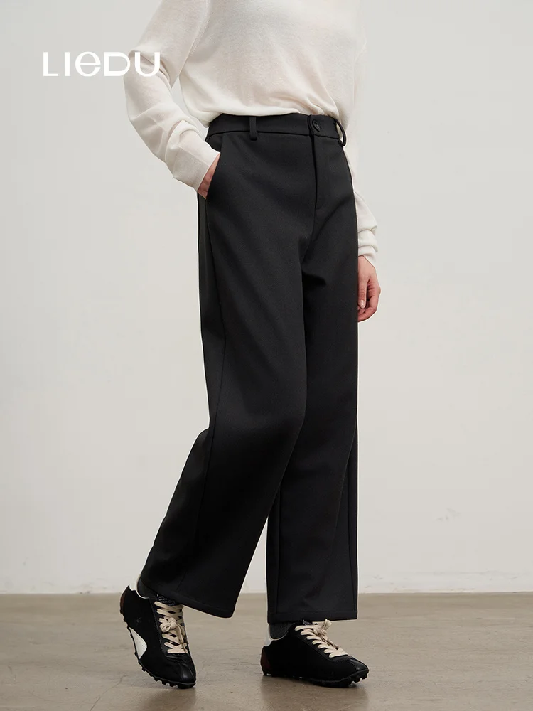 LIEDU Autumn Daily Women High Waist Flared Wide Leg Pants Plus Size Soft Stretch Work Trousers Office Elegant Casual Outfit LIEDU Autumn Daily Women High Waist Flared Wide Leg Pants Plus Size Soft Stretch Work Trousers Office Elegant Casual Outfit