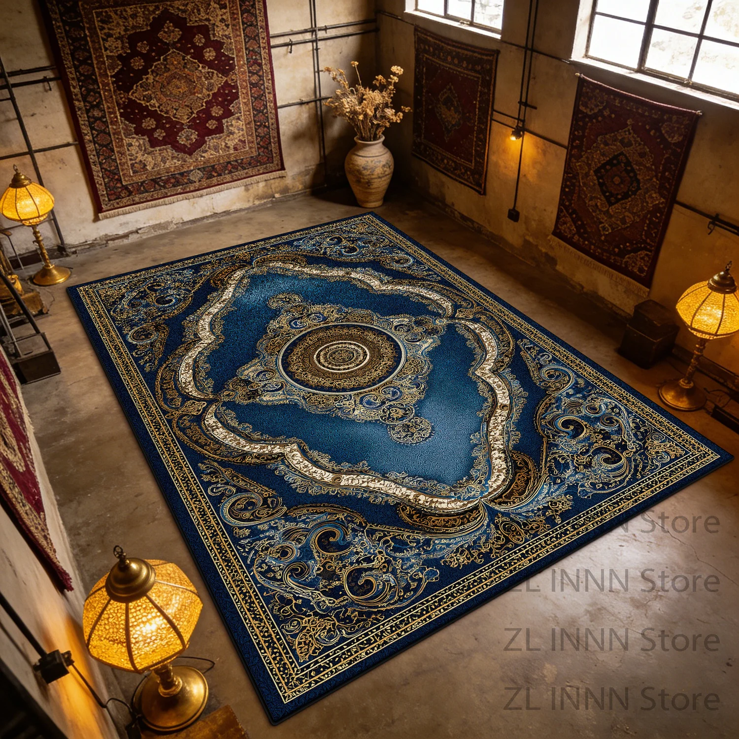 Luxury Persian Style Living Room Carpet Home Decoration Ethnic Rug Easy Clean 200x300 Non-slip Mats Machine Washable Bedroom