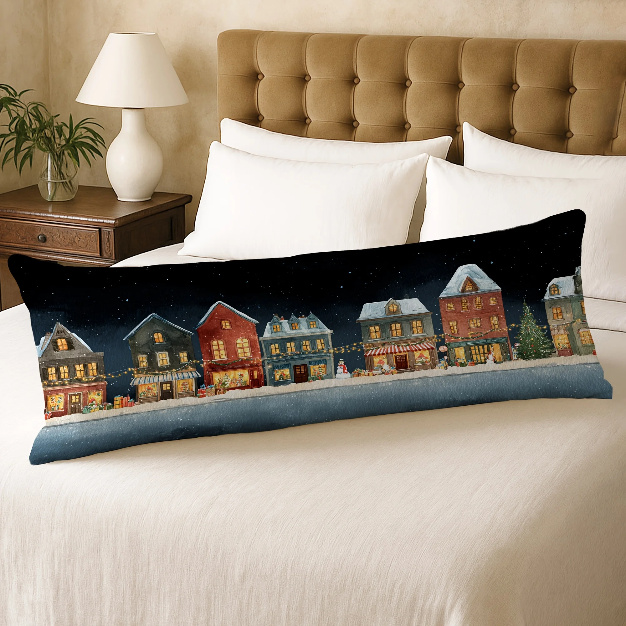 1pc Large Contemporary Body Pillow Case Compatible for Sofa, Bed - Neutral // Bedspread Cover, Machine-Washable Soft, Fits Most