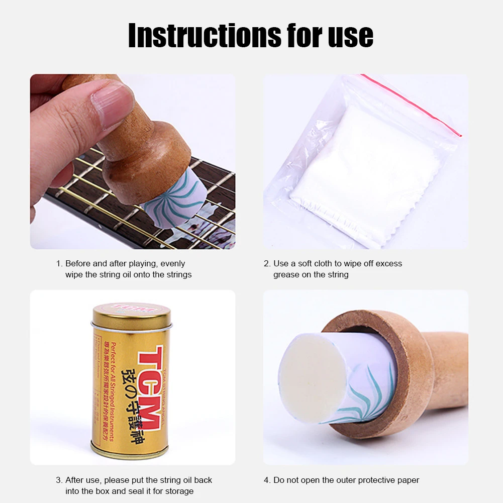 Guitar String Cleaner Lubricant with Brush Head Guitar String Maintenance Kits Guitar Fretboard Oil for All Stringed Instruments