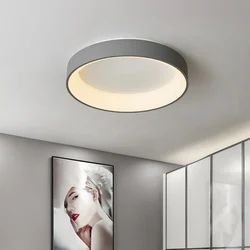 Modern Led Ceiling Lights Fixtures Bedroom Circle Luces Living Room Black Chandeliers Lamp with Remote Control Study Decoration