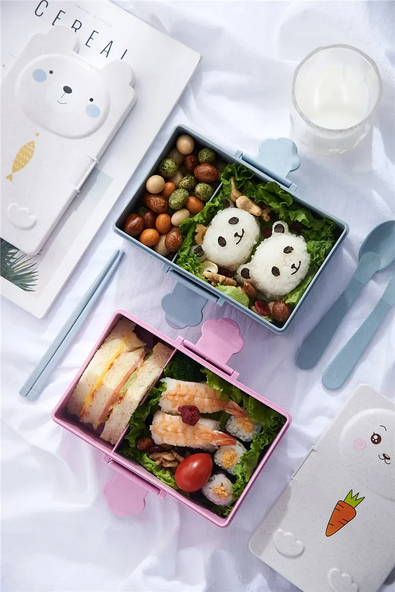 Kids Box Food Kindergarten Bento For Kawaii Cute Bread Style Japanese Lunch Children Sandwich Children#39s School Plast