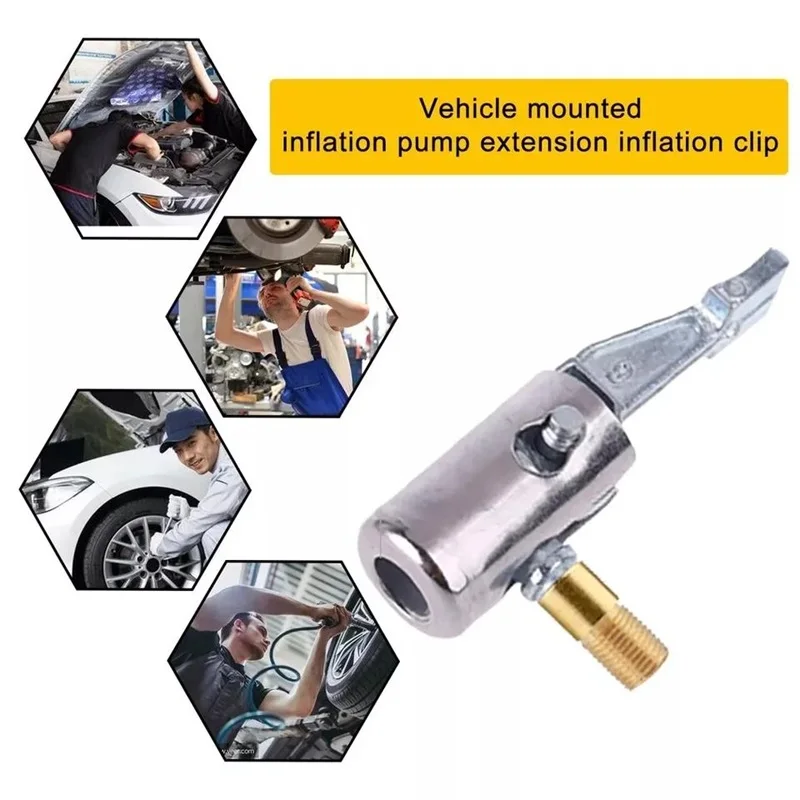 Portable Inflatable Pump for Car Tire Air Chuck Compressor Tire Inflator Tire Chuck with Barb Connector for Hose Repair