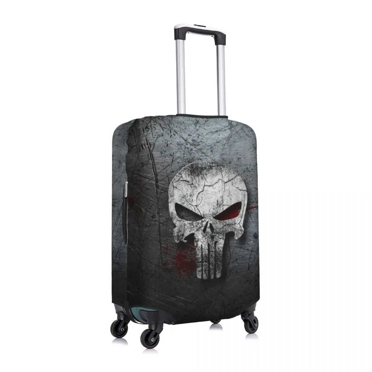 Aangepaste vintage skelet Punishers schedel reisbagagehoes stofdichte kofferhoes beschermer geschikt voor 18-32 inch