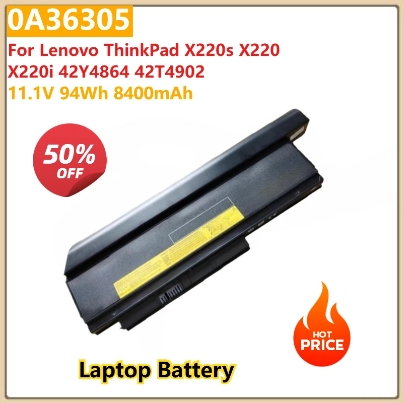 

Сменный аккумулятор для ноутбука 0A36305 11,1 В 94 Втч 8400 мАч для Lenovo ThinkPad X220s X220 X220i 42Y4864 42T4902
