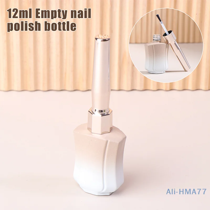 12ml Empty Nail Polish Bottle With Brush Frosted Glass Travel Cosmetic Containers DIY Art Nail Gel Refillable Bottles