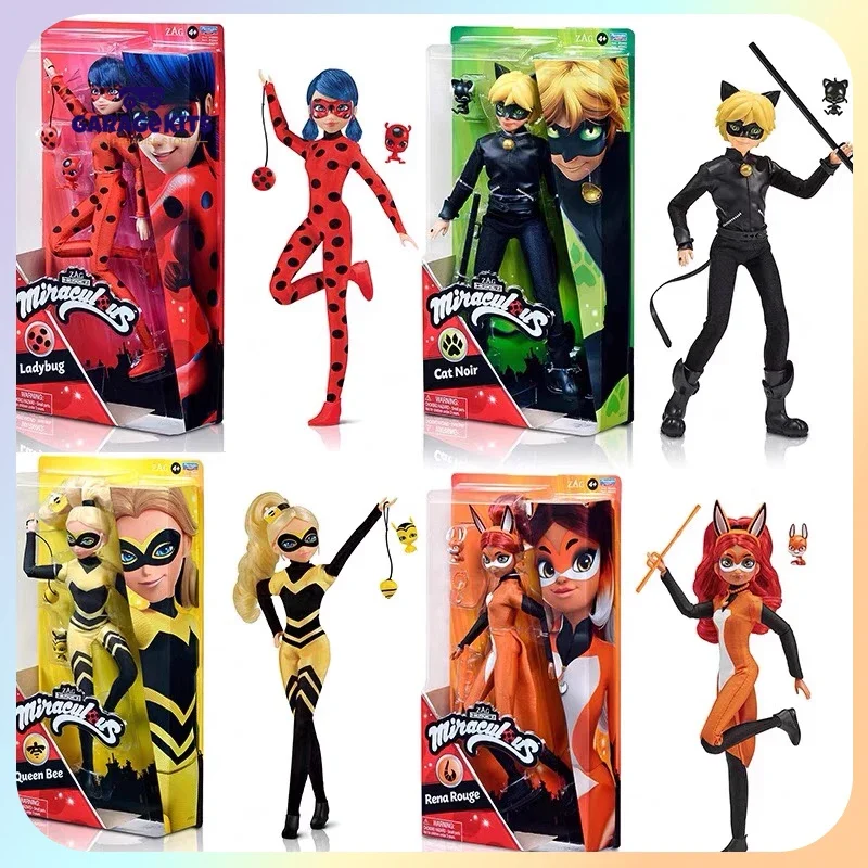 Genuine Miraculous Ladybug Miracle Girl Black Cat Noir Peripheral Handicraft Boy Super Black Cat Model Figures Birthday Gift