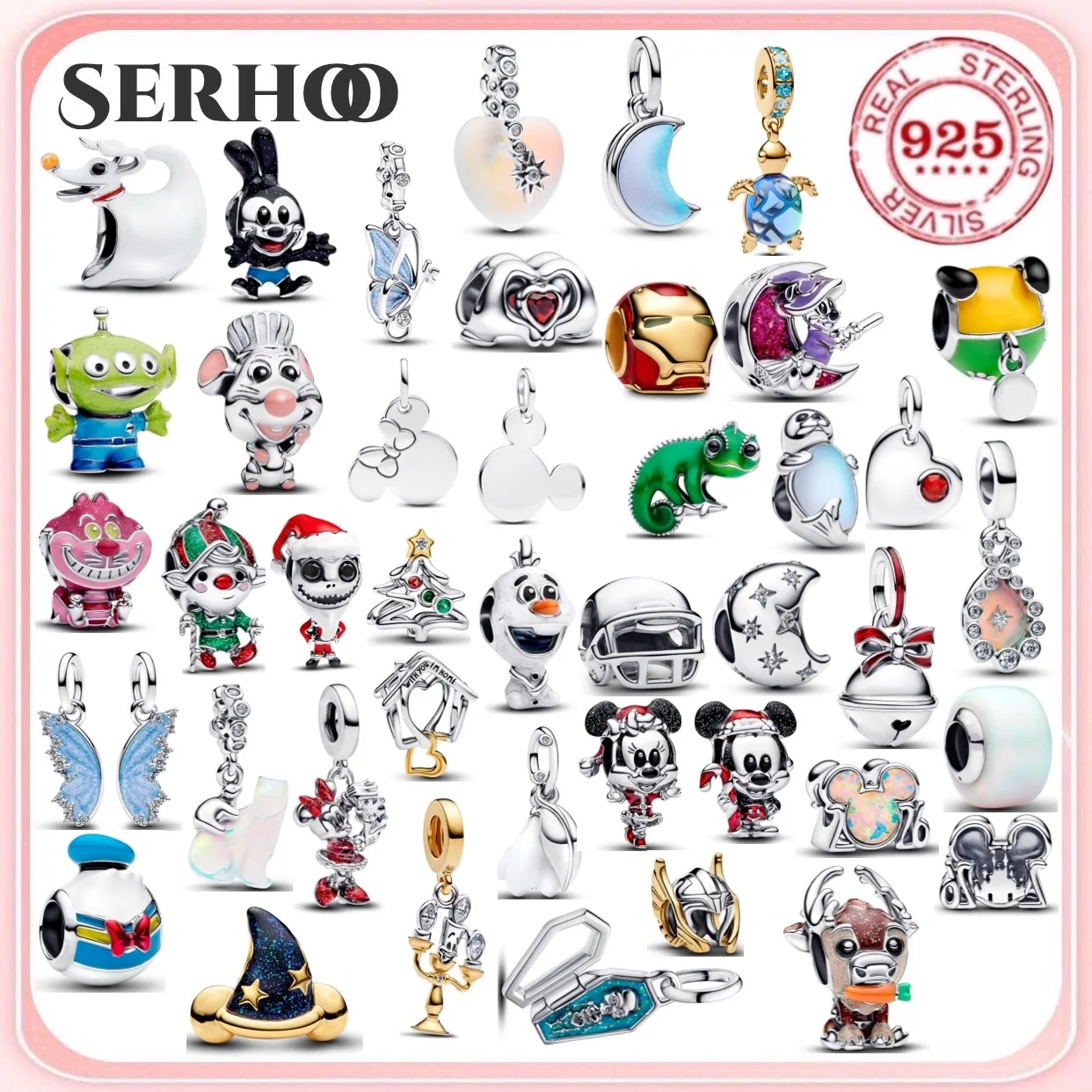 

Hot Sale Cartoon Series Charms Bead Fit Original Bracelet DIY Pendant Jewelry S925 Sterling Silver Bead For Women Gifts