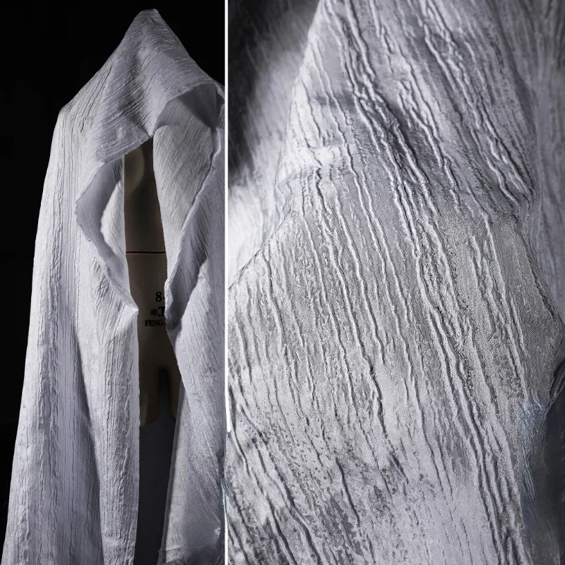 

Белая кора, креативная жаккардовая ткань для одежды, куртки, сумки, одежды, мода, шитье своими руками, полиэфирный материал, ткань на метр