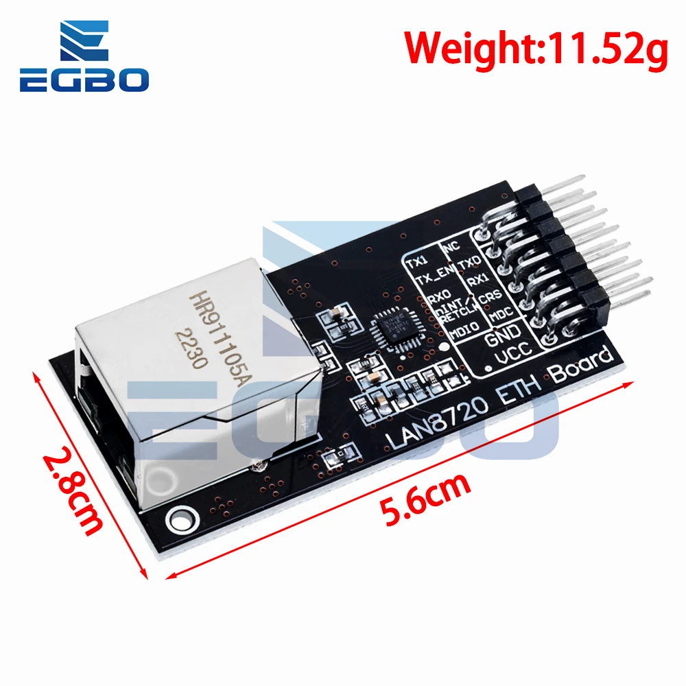 EGBO Smart Electronics, Ethernet Transceiver, RMII Interface, Development Board for Arduino DIY, LAN8720 Module, Network Module