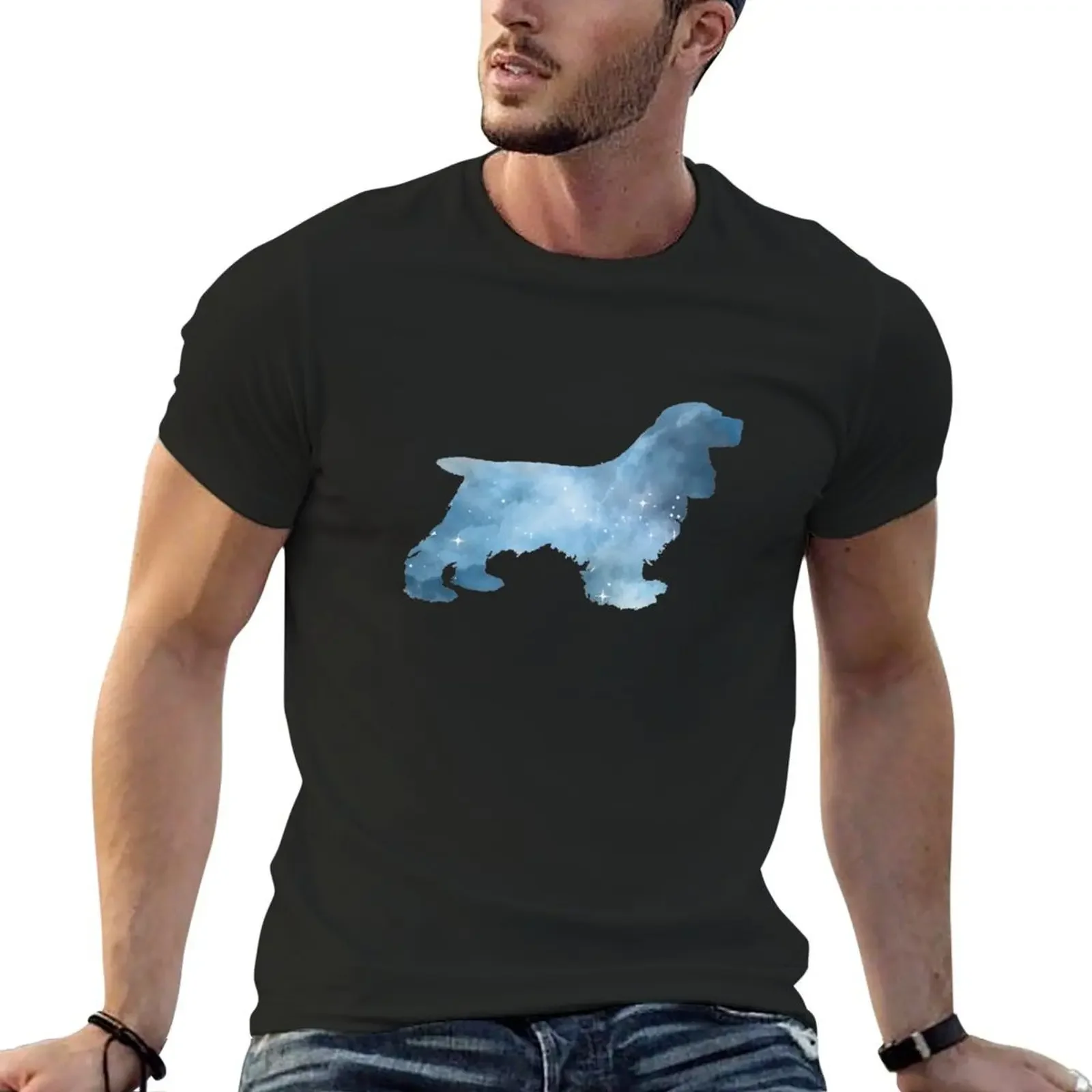 

Cocker Spaniel Silhouette T-Shirt rapper graphic tees vintage t shirts aesthetic clothes mens cotton t shirts