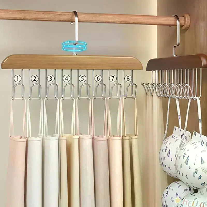 

1/2 шт. Универсальная деревянная вешалка-органайзер для головных уборов с крючками, для хранения кепок, ремней, галстуков, экономия места, для дома, розничной торговли, демонстрации одежды