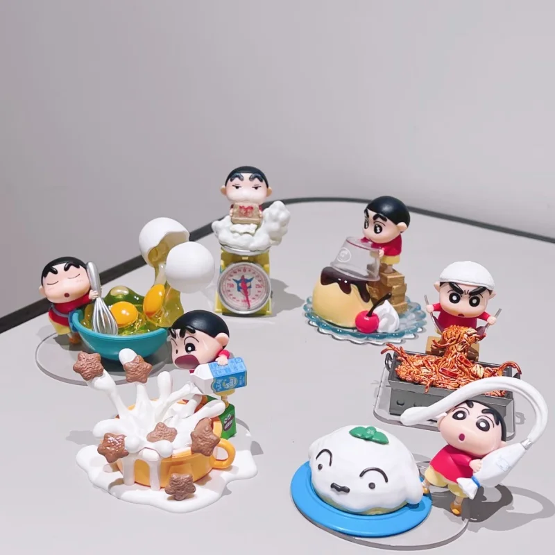 リーメント クレヨンしんちゃん オリジナル ブラインドボックス クッキングシリーズ コレクタブルフィギュア デスクトップオーナメント ルームデコレーション ギフト カスタムフィギュア