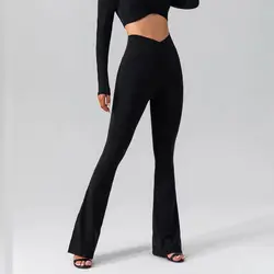 Skin-friendly fabric breathable Split Bottom Low Waist Women Leggings Yoga Women Flare Pants