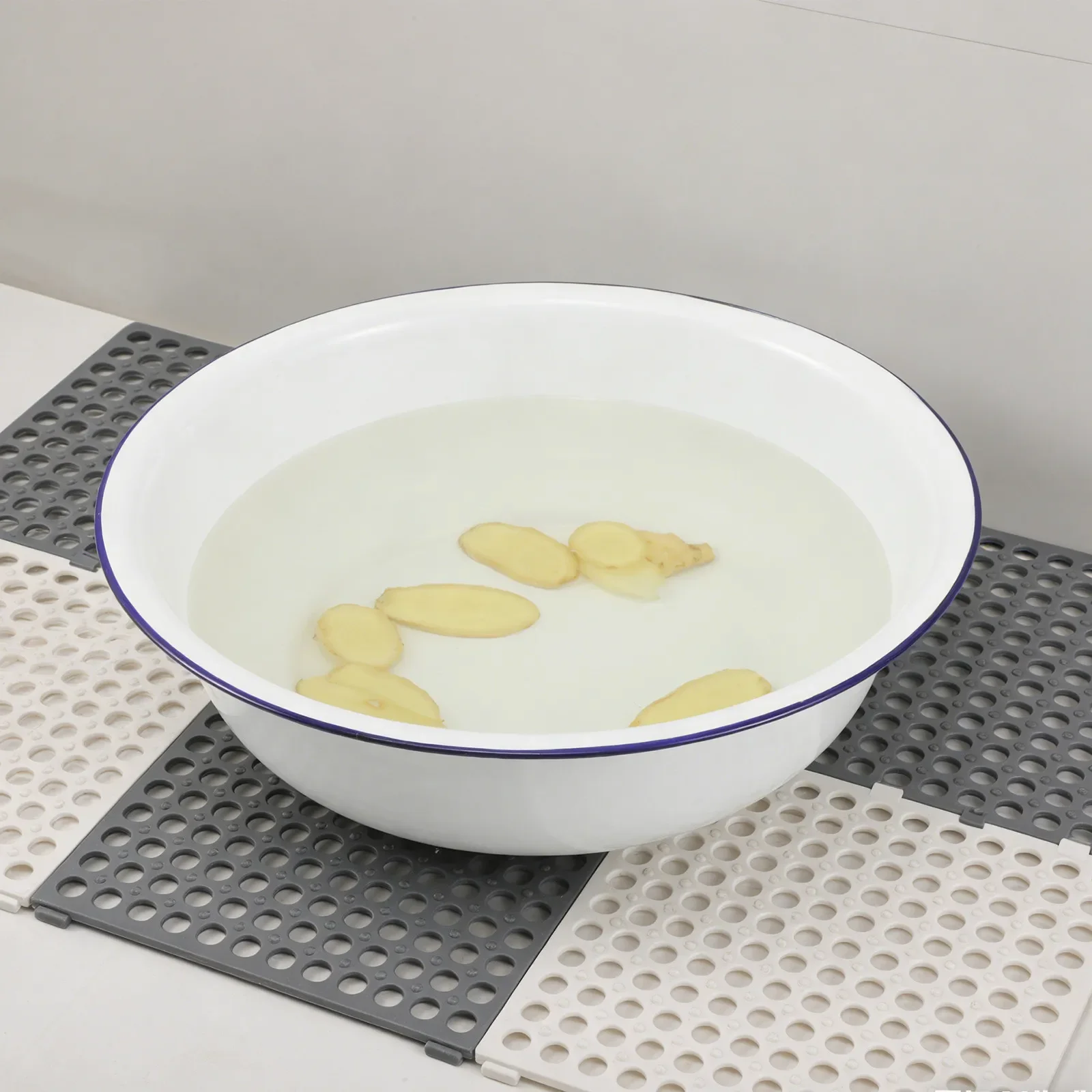 2Pcs Enamel Foot Soaking Tub Vintage Retro Metal Foot Bath Bowl Large Basin for Bathroom Laundry Feet Soak Pan