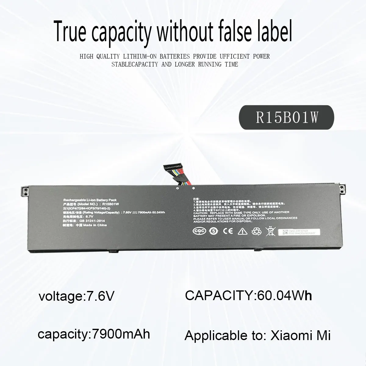 Imagem -02 - Bateria do Portátil para Xiaomi Pro 15.6 Gtx Tm1701 Série Notebook R15b01w