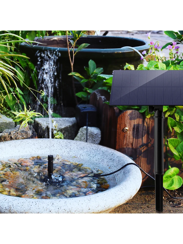 

Солнечная панель 5W 5V для фонтана с насосом и колышком, система полива для сада, энергосберегающая, 180 л/ч, комплекты для бассейна