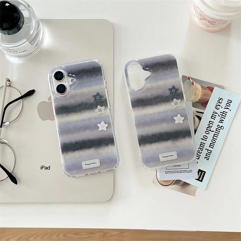 كريستال شفاف أبيض IND | طبقة مزدوجة متدرجة باللون الرمادي | أفضل هدية لصديق | آيفون 11 12 13 14 15 16 17 برو ماكس #2