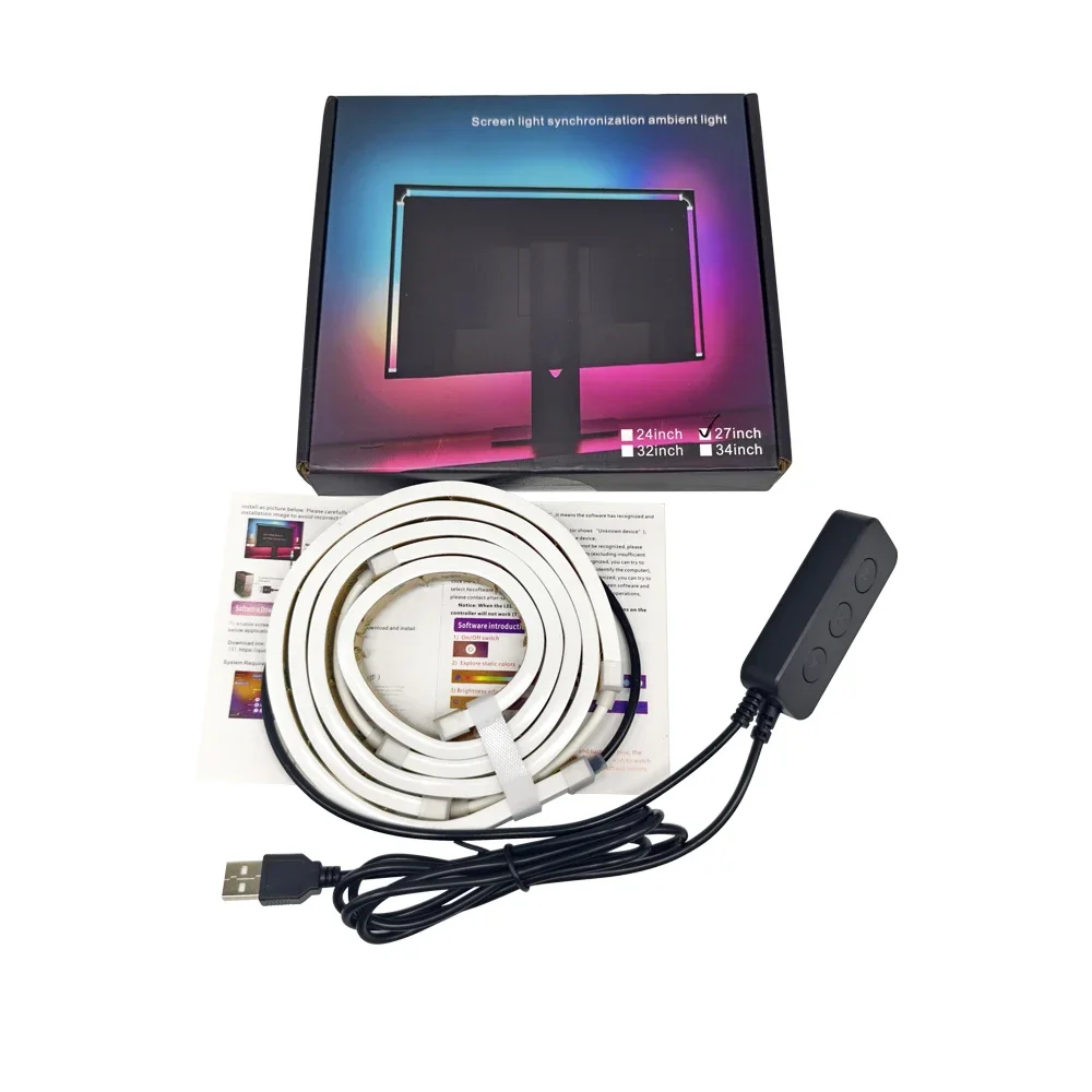 

RGB игровые огни, полоса монитора, подсветка, светодиодный дисплей, синхронизация ПК, атмосфера, экран, приложение, синхронизация музыки, декор, игровая комната, вечеринка