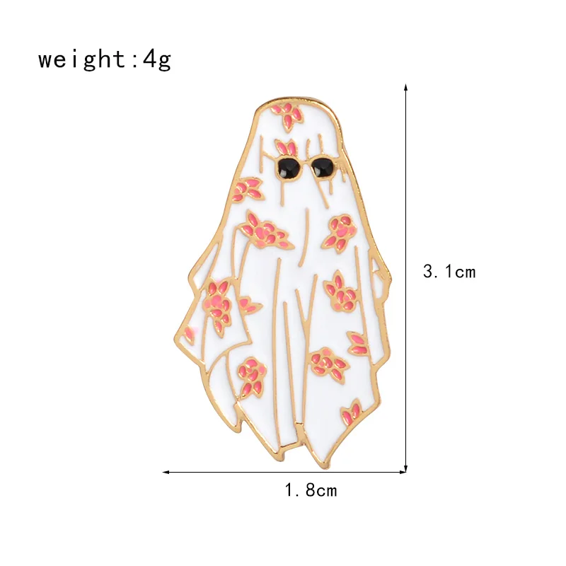 Cartoon Halloween enamel pin Ghost flower robe pins badge Brooch Denim coat Pin Buckle Shirt Badge Gift for men women