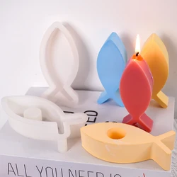 Creativity Candle Silicone Mold DIY Fish Shape Candlestick Craft Making Kit Plaster Concrete Resin Candle Holder Casting Molds