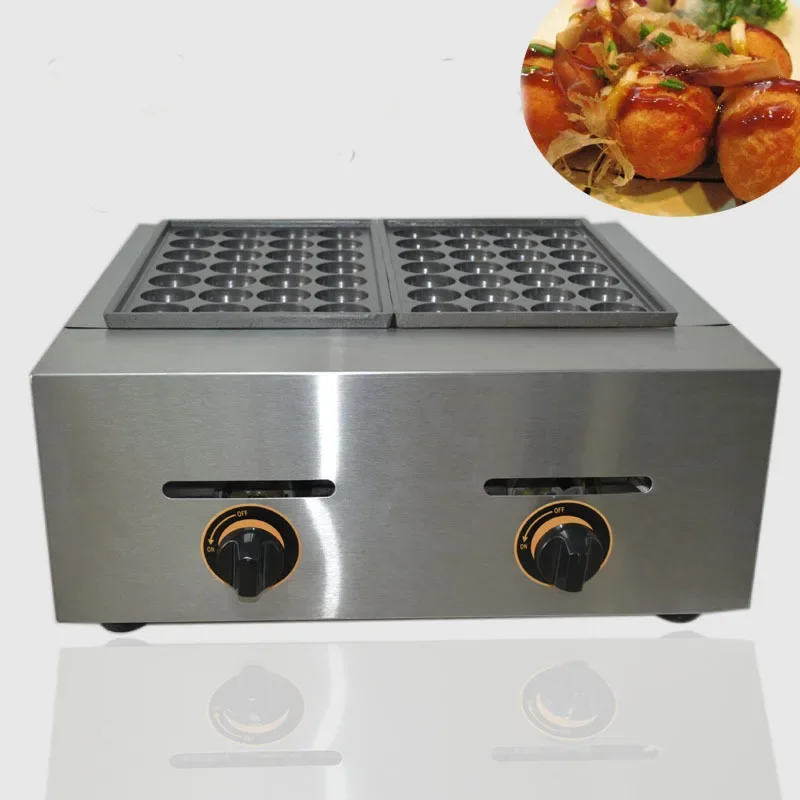 

Commercial Fish-ball Machine FY-56.R Two Parts Gas Fish Ball Takoyaki Maker Machine Non-stick Cooking Surface English Manual 1PC