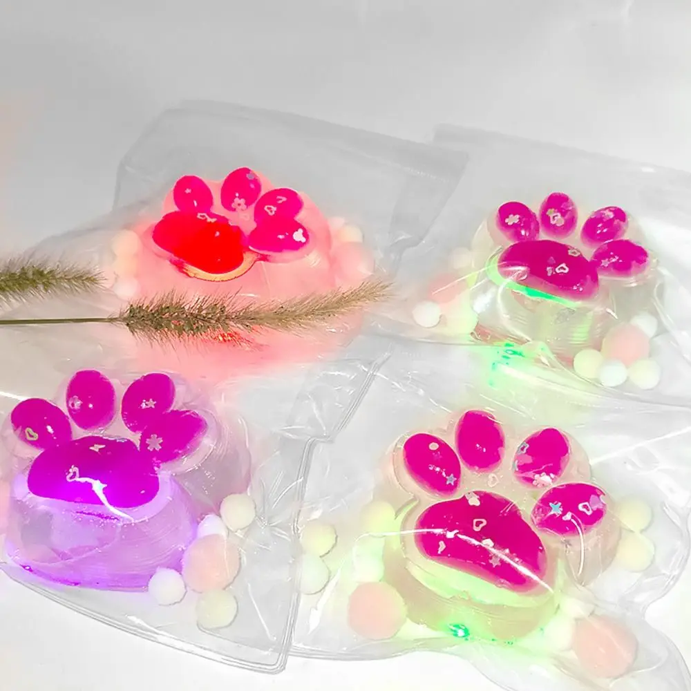 Funny Gift Squeeze Toy Luminous Cat Paw Toys Sticky Soft Pinching and Decompressing Toy Abreact Relief Relax Toys