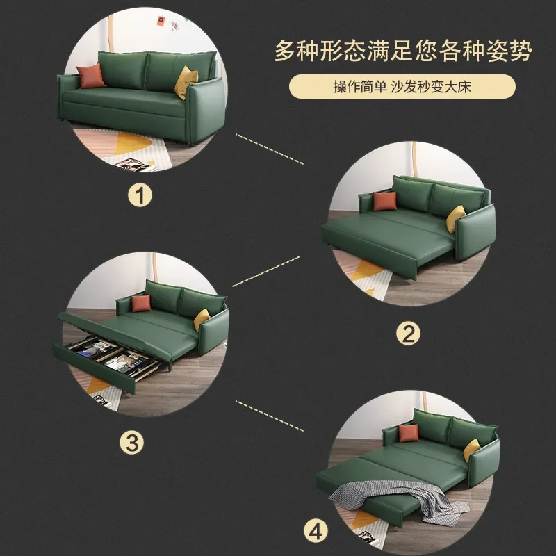 Folding Sofa Bed Dual Purpose Multifunctional Small Apartment Living Room Simple Single Double Bed Cross Border