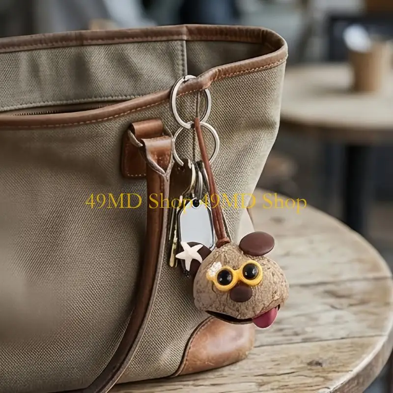 49MD Handmade Bag Charm with Natural Look and Warm Finish for Daily Carry Bags and Backpacks with Handmade Texture