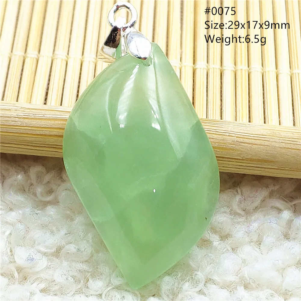الطبيعية الخضراء Prehnite الخرز قلادة قلادة الأخضر Prehnite كريستال الأحجار الكريمة قطرة الماء موضة واضح حجر AAAAAA #6